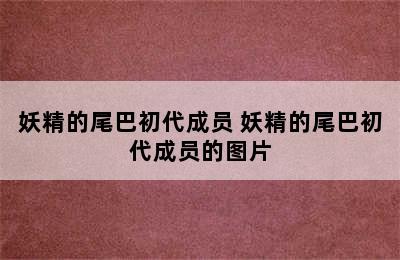 妖精的尾巴初代成员 妖精的尾巴初代成员的图片